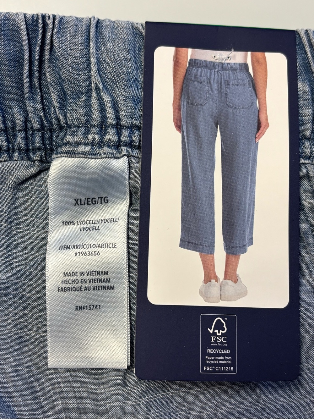 Splendid Blue Chambray Drawstring Crop Pants Sz/XL NWT. - Picture 10 of 10